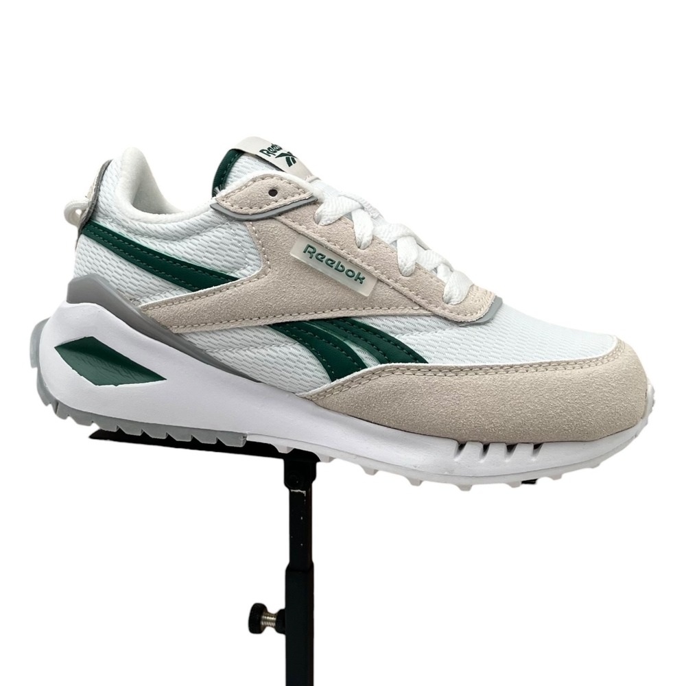 Reebok‎ Youth Big Boys Girls Sneakers Size 1 White Green Beige Classic Lace-Up
